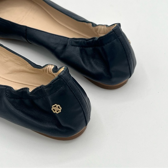 L.K Bennett Thea leather ballet flats Navy blue minimalist slip on shoes size 8 - Picture 12 of 13